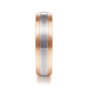 14K Two-Tone Gold 6mm – Satin Finish Men’s Wedding Band Gabriel 21
