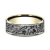 14K Gold and Tantalum 7.5mm – Mokume Men’s Wedding Band Ammara Stone 37
