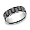 14K Gold and Tantalum 7.5mm – Gear Pattern Men’s Wedding Band Ammara Stone 50