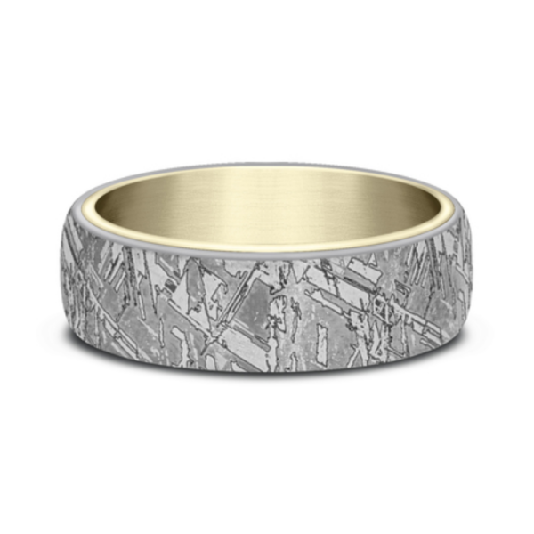 14K Gold and Tantalum 6.5mm - Meteorite Men's Wedding Band