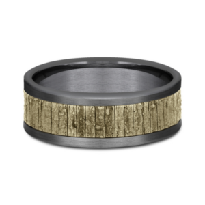 14K Gold and Tantalum 8mm - Wood Split Men's Wedding Band