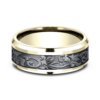 14K Gold and Tantalum 8mm – Vintage Script Men’s Wedding Band Benchmark 49