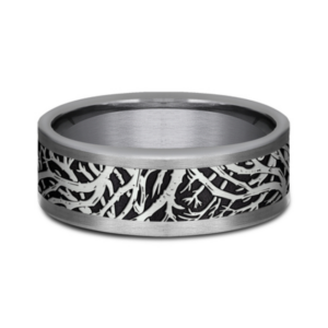 14K Gold and Tantalum 8mm - Forest Men's Wedding Band