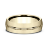 14K Gold 6.5mm – Satin Center Cut Men’s Wedding Band Benchmark 31