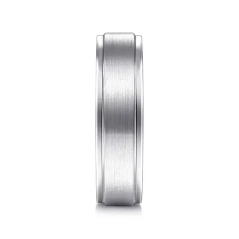 14K Gold 6mm – Brushed Beveled Edge Men’s Wedding Band Gabriel 47