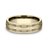 14K Gold 6.5mm – Satin Center Cuts Men’s Wedding Band Benchmark 31