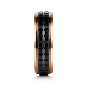 14K Gold and Black Ceramic 7mm – Men’s Wedding Band Gabriel 48
