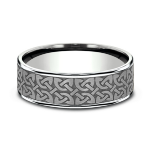 14K Gold and Tantalum 7.5mm – Celtic Men’s Wedding Band Ammara Stone 31
