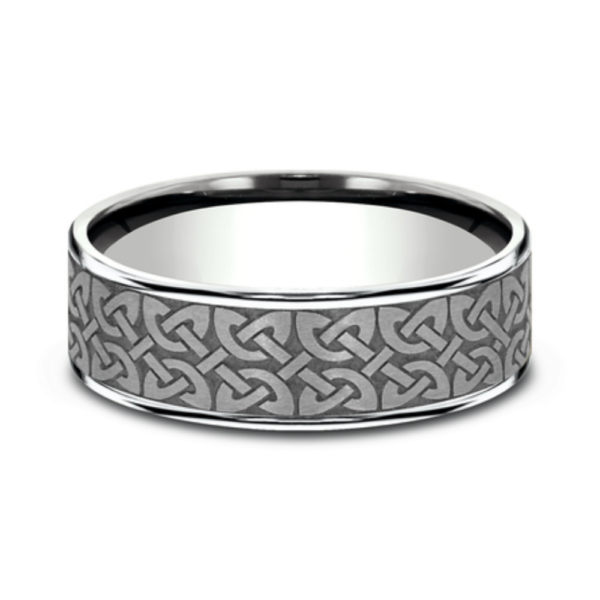 14K Gold and Tantalum 7.5mm - Celtic Men's Wedding Band - Image 4