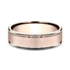 14K Gold 6.5mm – Wire Brush Men’s Wedding Band Benchmark 49