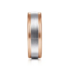 14K Two-Tone Gold 7mm – Satin Finish Men’s Wedding Band Gabriel 77