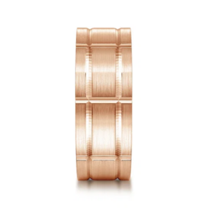 14K Gold 8mm – Satin Checkered Pattern Men’s Wedding Band Gabriel 16