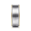 14K Two-Tone Gold 8mm – Satin Finish Milgrain Beveled Men’s Wedding Band Gabriel 47