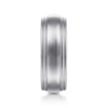 14K Two-Tone Gold 8mm – Satin Finish Grooved Men’s Wedding Band Gabriel 51