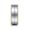 14K Two-Tone Gold 8mm – Grooved Center Milgrain Men’s Wedding Band Gabriel 43