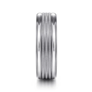 14K Two-Tone Gold 7mm – Milgrain Channel Men’s Wedding Band Gabriel 25