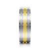 14K Two-Tone Gold 7mm – Three-Row Satin Men’s Wedding Band Gabriel 53
