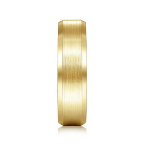 14K Gold 6mm – Satin Finish Beveled Edge Men’s Wedding Band Gabriel 46