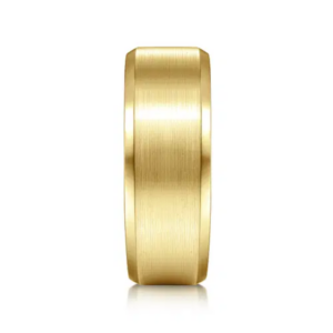 14K Gold 8mm – Satin Finish Beveled Edge Men’s Wedding Band Gabriel 25