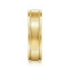 14K Gold 6mm – Satin Finish Milgrain Accent Men’s Wedding Band Gabriel 73