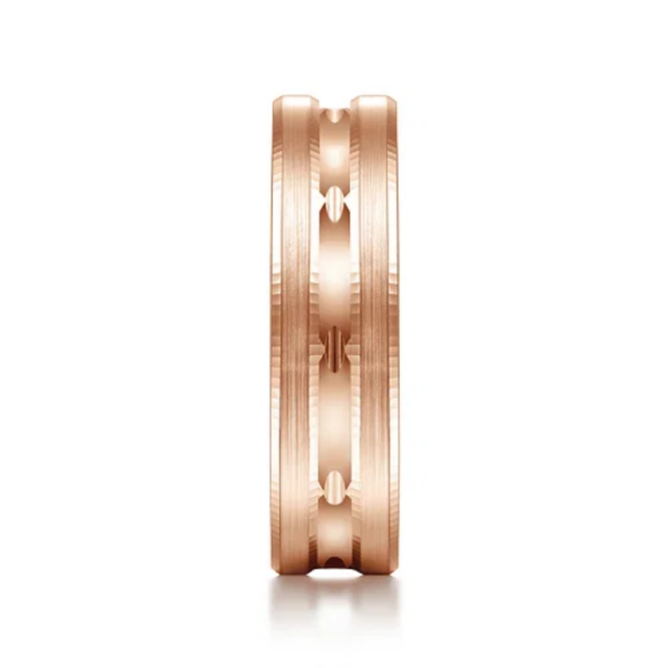 14K Gold 6mm - Satin Finish Carved Accents Men's Wedding Band - Image 12