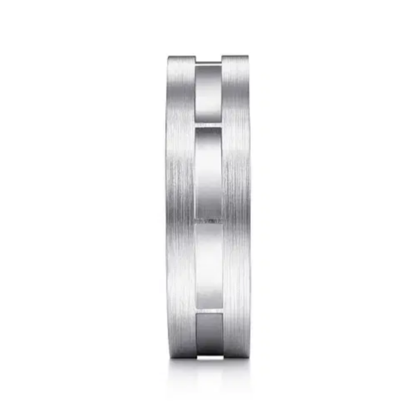 14K Gold 6mm - Brushed & Satin Interwoven Men's Wedding Band - Image 8