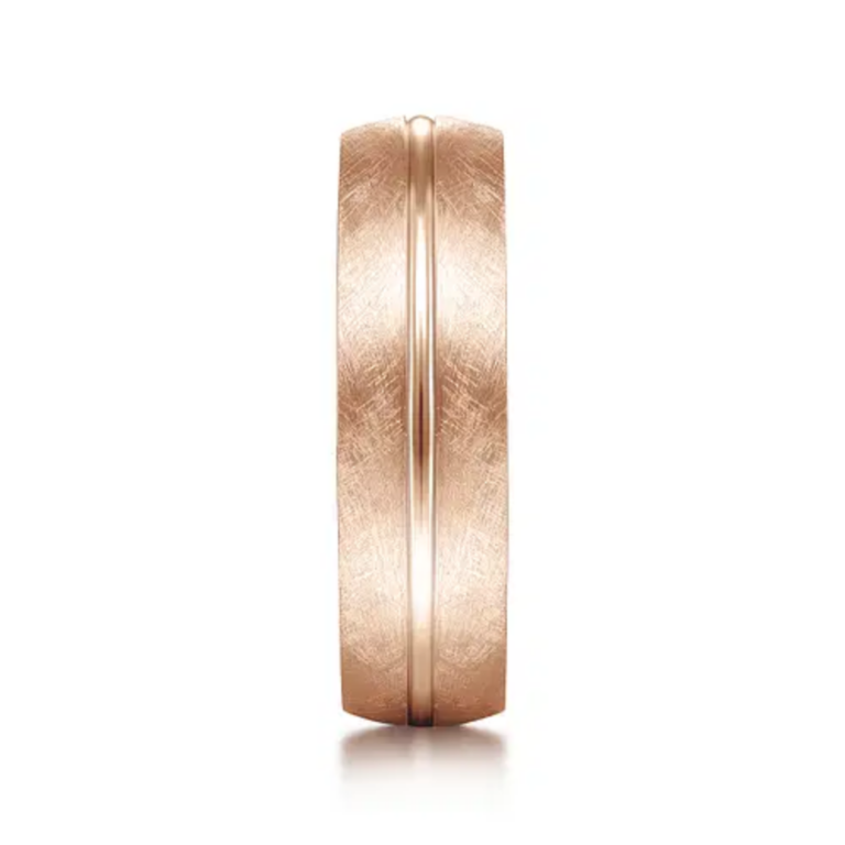 14K Gold 6mm – Brushed Diamond Cut Men’s Wedding Band Gabriel 25