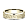14K Gold 6mm – Lava Rock Beveled Men’s Wedding Band Benchmark 49