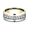 14K Two-Tone Gold Channel Set Diamond Men’s Wedding Band Benchmark 22