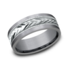 14K Gold and Tantalum 8mm – Wheat Milgrain Men’s Wedding Band Ammara Stone 32