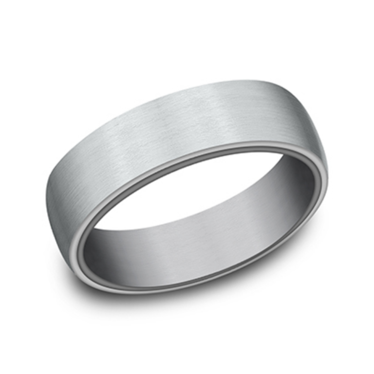 14K Gold and Tantalum 6.5mm – Satin Sleeve Men’s Wedding Band Benchmark 15