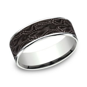 14K Gold and Tantalum 7.5mm – Snakeskin Men’s Wedding Band Ammara Stone 35