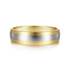 14K Two-Tone Gold 6mm – Satin Finish Men’s Wedding Band Gabriel 40