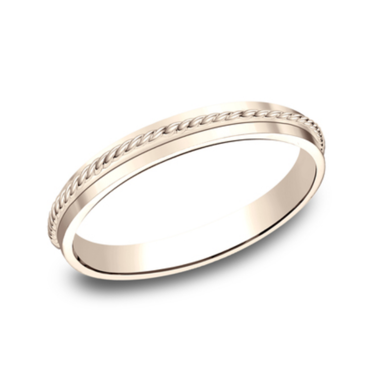 14K Gold 2mm – Rope Detailed Eternity Stackable Band Stackable 32