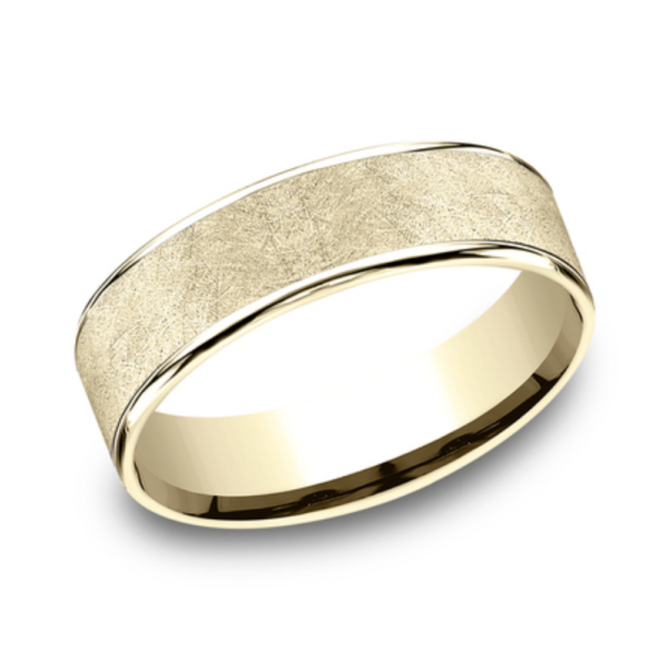 14K Gold 6.5mm - Swirl Finish Men's Wedding Band 2 - Image 2