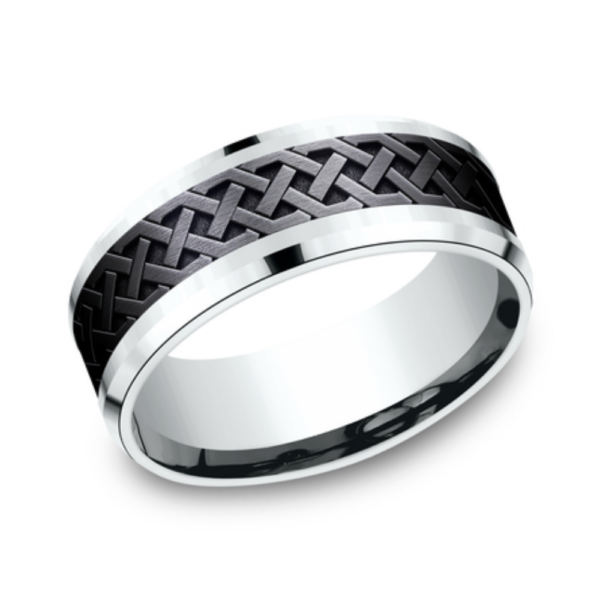 14K Gold and Black Titanium 8mm - Celtic Men's Wedding Band - Image 5