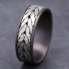14K Gold and Tantalum 7.5mm - Chevron Men's Wedding Band - Image 6