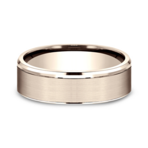 14K Gold 6.5mm – Satin Dropped Men’s Wedding Band Benchmark 41