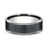 14K Gold and Tantalum 7.5mm – Wire Brush Men’s Wedding Band Ammara Stone 54