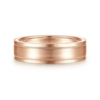 14K Gold 6mm – Satin Finish Milgrain Channels Men’s Wedding Band Gabriel 48