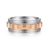 14K Two-Tone Gold 8mm – Grommet Inlay Men’s Wedding Band Gabriel 66
