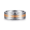 14K Two-Tone Gold 7mm – Three-Row Satin Men’s Wedding Band Gabriel 46