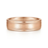 14K Gold 6mm – Satin Finish Milgrain Accent Men’s Wedding Band Gabriel 74