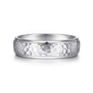 14K Gold 6mm – Hammered Finish Men’s Wedding Band Gabriel 18