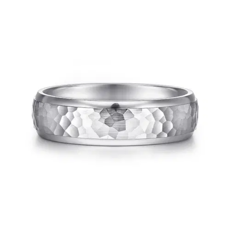 14K Gold 6mm – Hammered Finish Men’s Wedding Band Gabriel 18