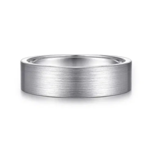 14K Gold 6mm - Flat Satin Finish Men's Wedding Band