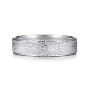 14K Gold 6mm - Horizontal Brush Finish Men's Wedding Band