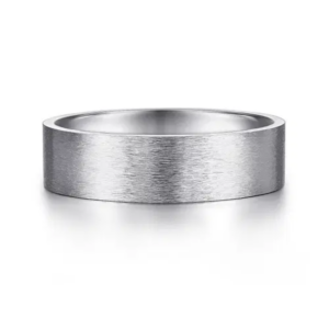 14K Gold 6mm - Horizontal Brush Men's Wedding Band
