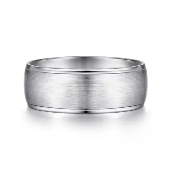 14K Gold 8mm - Satin Finish Men's Wedding Band - Image 5