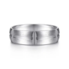 14K Gold 6mm – Satin Carved Station Men’s Wedding Band Gabriel 61